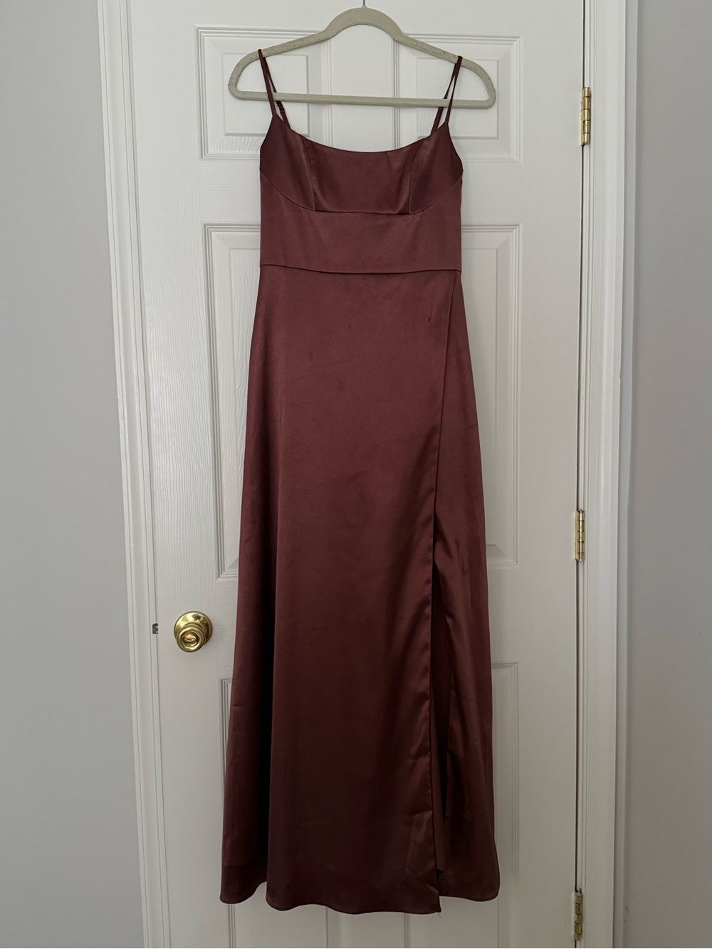 Azazie Espresso Satin Bridesmaids Dress